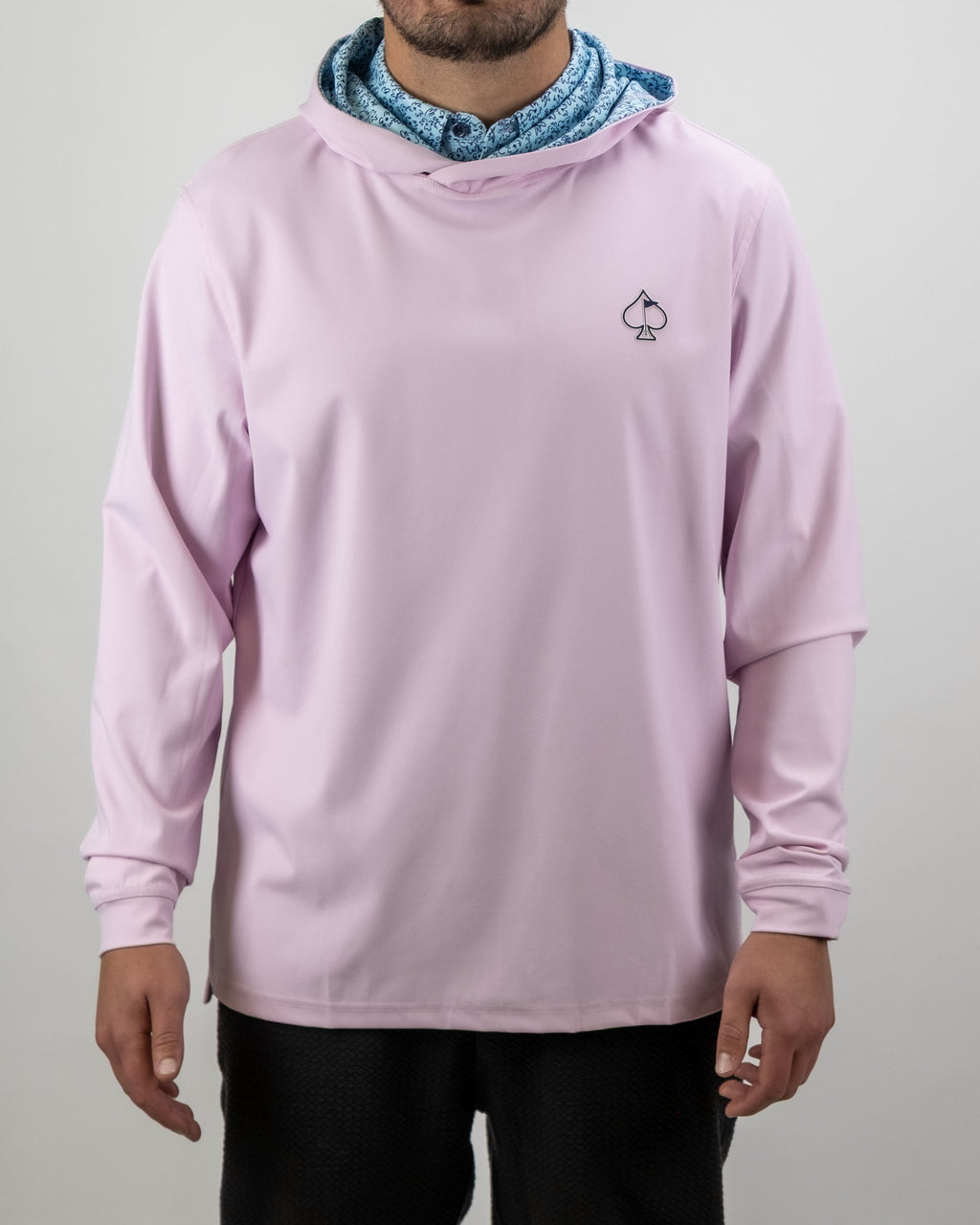 Performance Golf Hoodie - Flower Doodle Blue