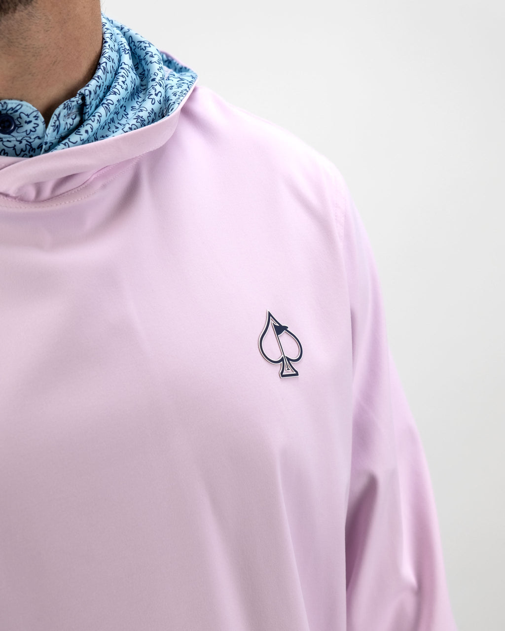 Performance Golf Hoodie - Flower Doodle Blue